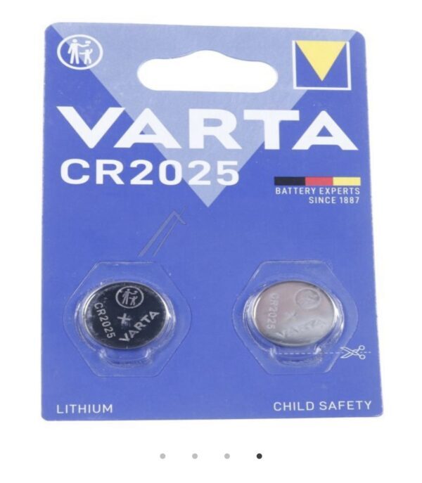 VARTA CR2025 3,0V LITHIUM KNOOPCEL VARTA 2ST. BLISTER
6025101402
3,0V knoopcellen - Afbeelding 2