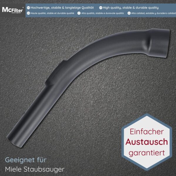 McFilter | Poignée pour aspirateur Miele, alternative pour tube de poignée Miele 9442601 (remplace 9442600 5269091 5269090) Diamètre de raccordement 35 mm, avec réglage de la...