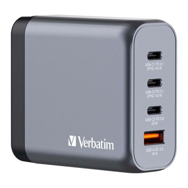 GNC-140 Chargeur GaN 140 W avec 2 ports USB-C® PD 140 W, 1 USB-C® PD 20 W, 1 port USB-A QC 3.0 (EU/UK/US)