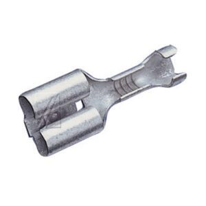 Vlaksteekhuls 6,3mm - voor 1,5-2,5mm messing gegalvaniseerd om geïsoleerd